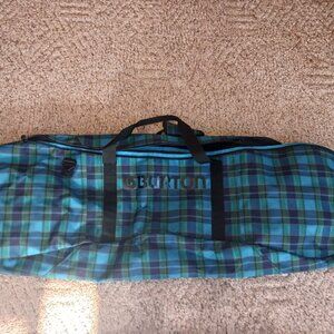 Burton blue and green and black plaid snowboard bag 129